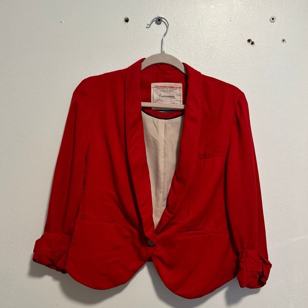Anthropologie Cartonnier Red Blazer